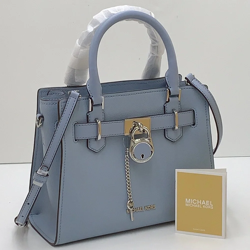 Michael Kors Hamilton Small Satchel Shoulder Crossbody Bag COLOR: Pale Blue
NWT